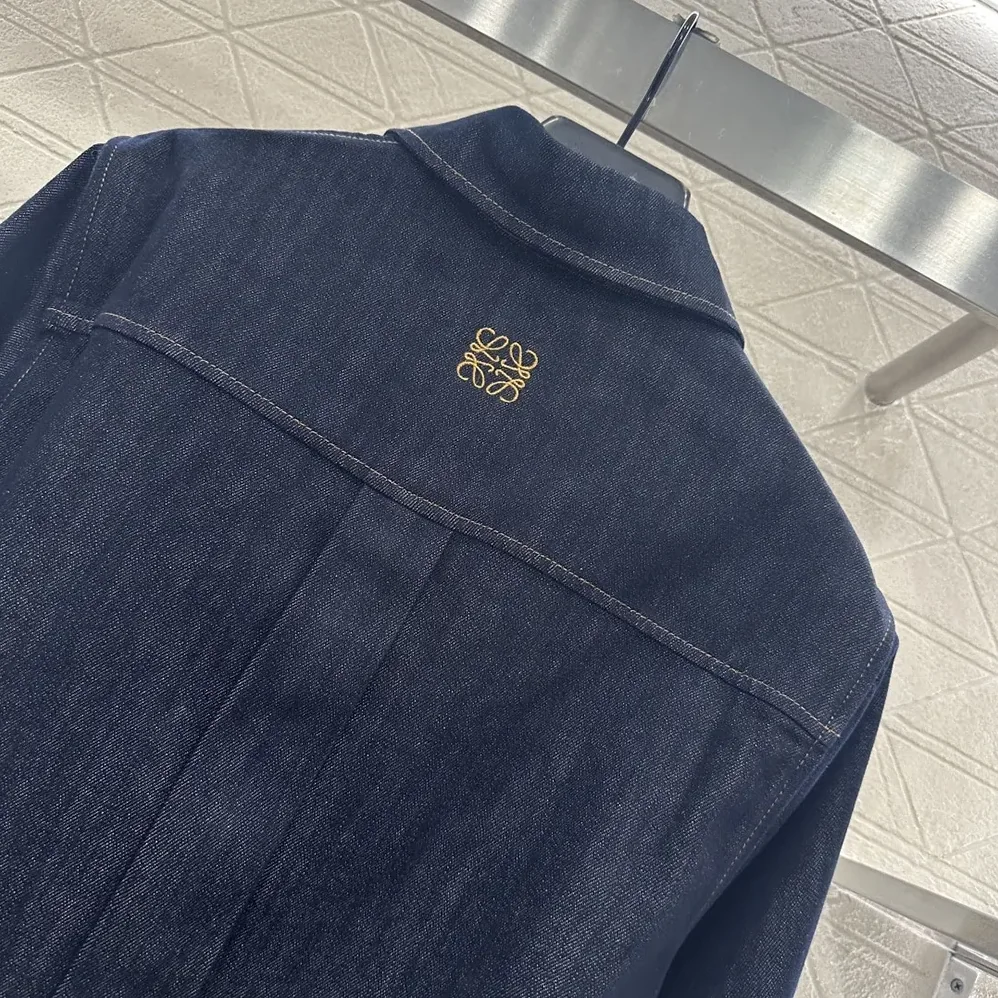 Loewe Draped Shirt in Denim-S359Y1DX19 for Women
