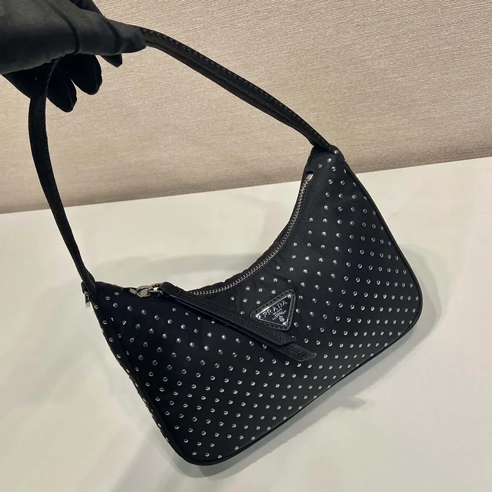 Prada Re-Edition Re-Nylon Mini Bag with Studs for Women Prada Re-Edition Re-Nylon Mini Bag with Studs for Women