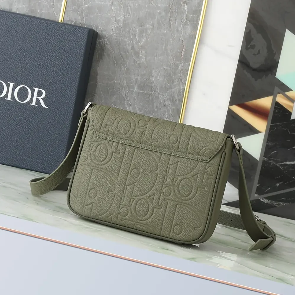 Dior Messenger Bag with Flap Khaki Dior Gravity Leather and Khaki Grained Calfskin for Men Dior Messenger Bag with Flap Khaki Dior Gravity Leather and Khaki Grained Calfskin for Men