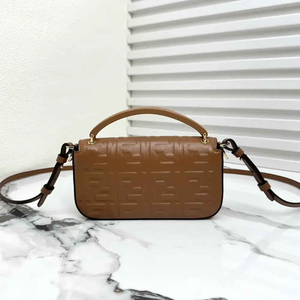 Fendi Baguette Phone Pouch Brown Nappa Leather Pouch for Women Fendi Baguette Phone Pouch Brown Nappa Leather Pouch for Women