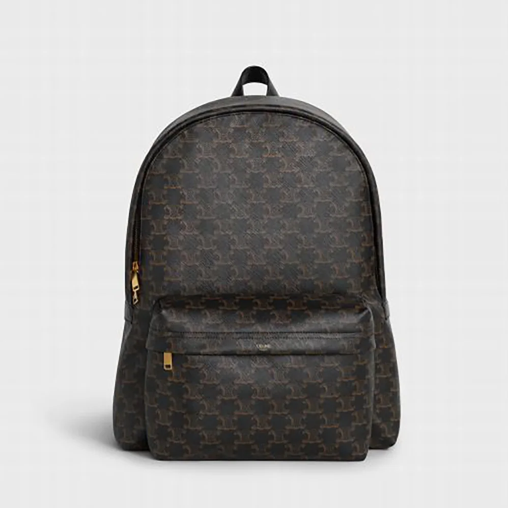 Celine Medium Backpack in Triomphe Canvas and Calfskin for Women Celine Medium Backpack in Triomphe Canvas and Calfskin for Women