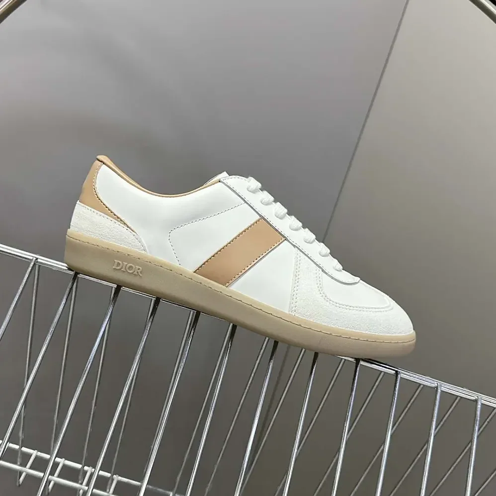 Dior B01 Matchpoint Sneaker Cognac and White Smooth Calfskin with White Suede for Men Dior B01 Matchpoint Sneaker Cognac and White Smooth Calfskin with White Suede for Men