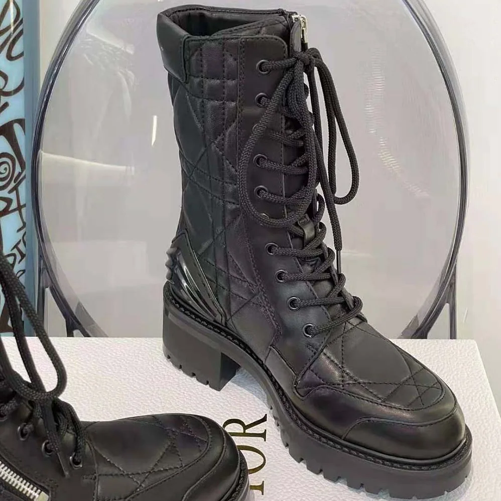 Dior D-Leader Ankle Boot Black Quilted Cannage Calfskin for Women