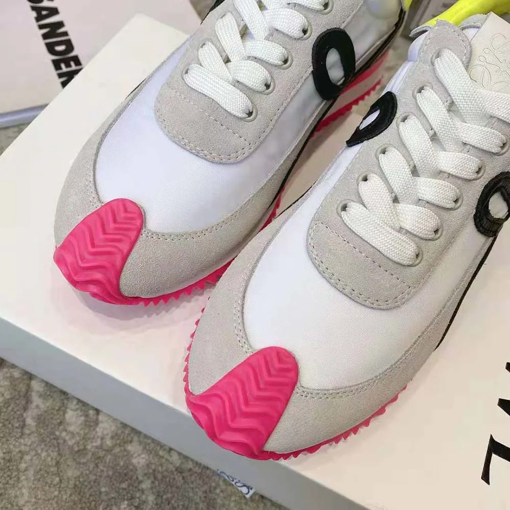 Loewe Flow Runner in Nylon and Suede for Women in Pink Loewe Flow Runner in Nylon and Suede for Women in Pink