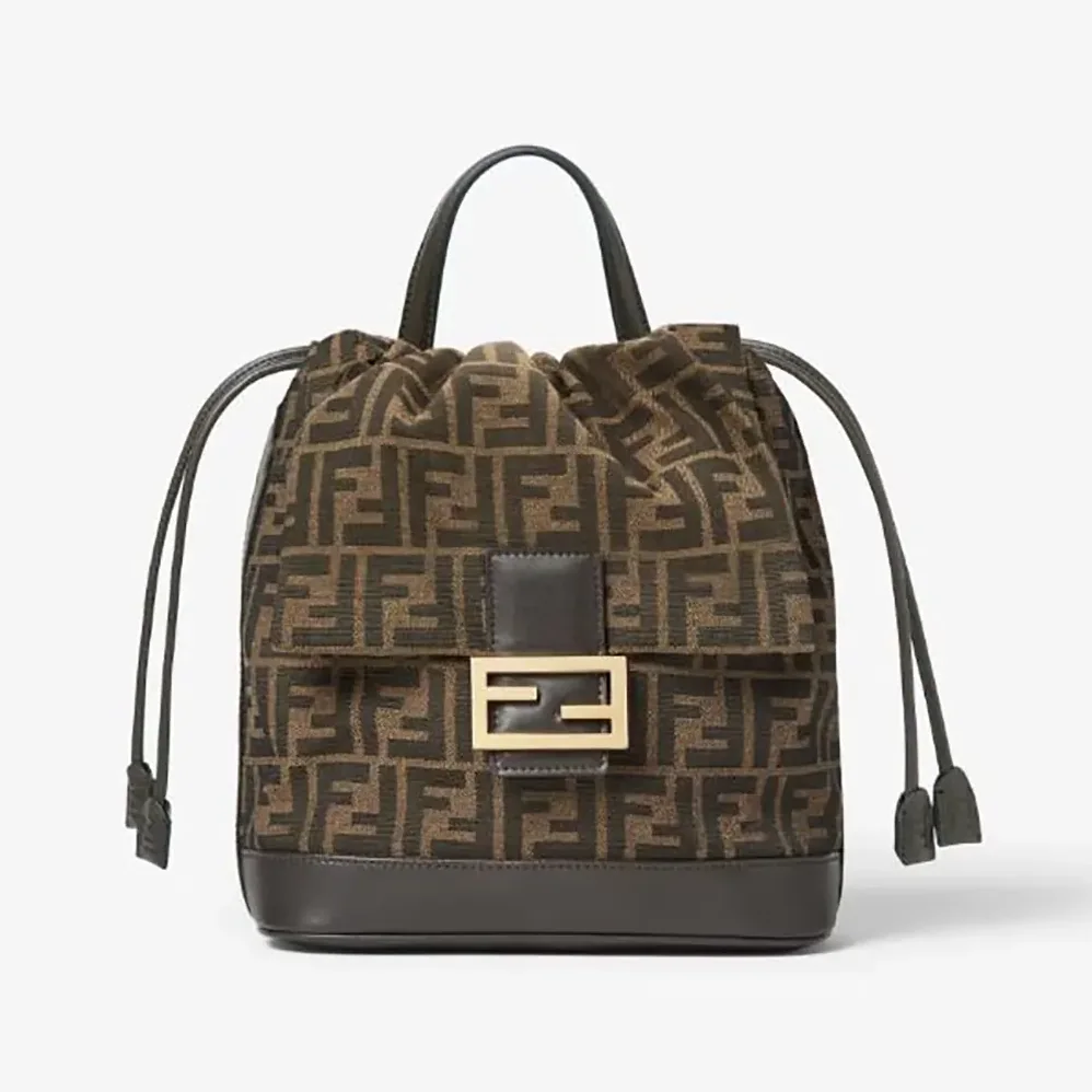 Fendi Brown FF Jacquard Fabric Backpack for Women Fendi Brown FF Jacquard Fabric Backpack for Women