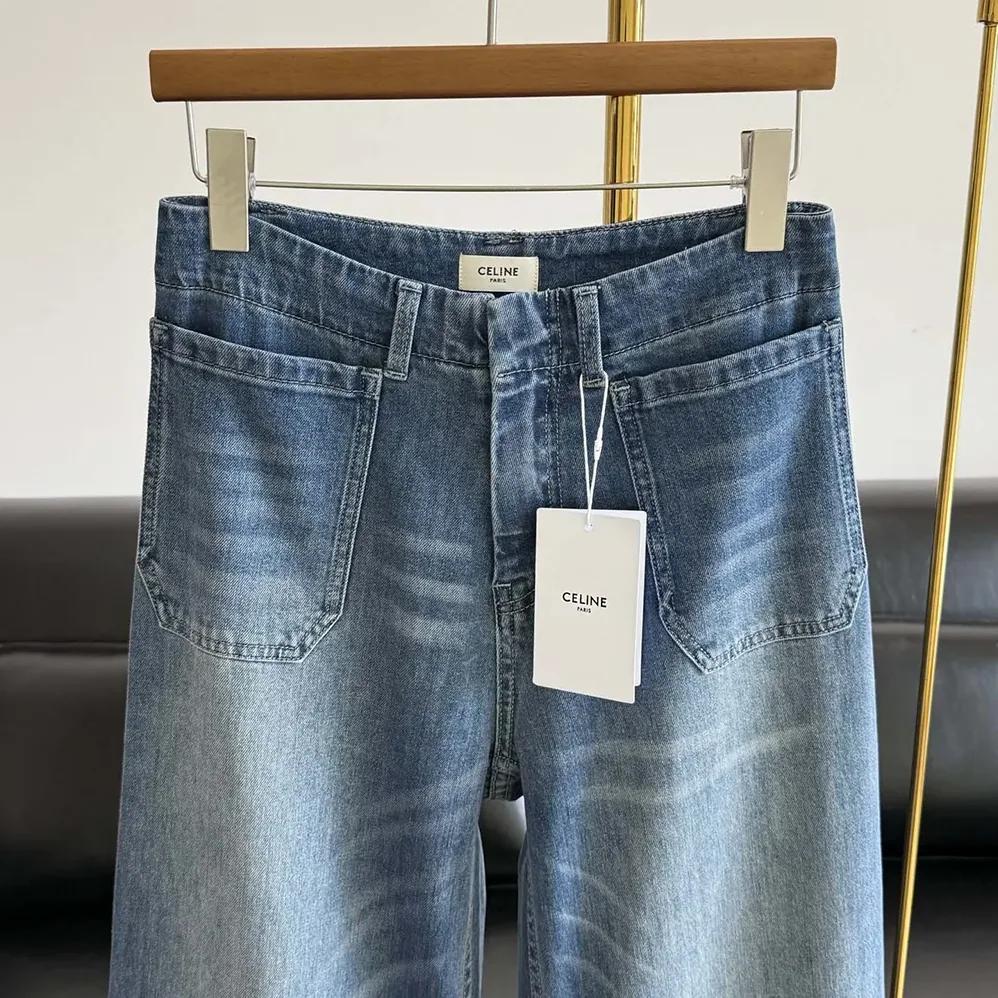 Celine Flare Jeans 002 in Lightweight Cotton Denim for Women