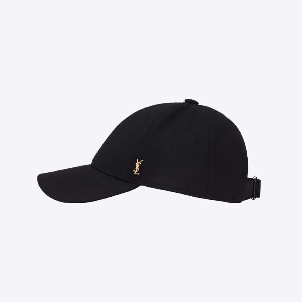 Saint Laurent YSL Baseball Cap Cassandre in Felt for Women in Black Saint Laurent YSL Baseball Cap Cassandre in Felt for Women in Black