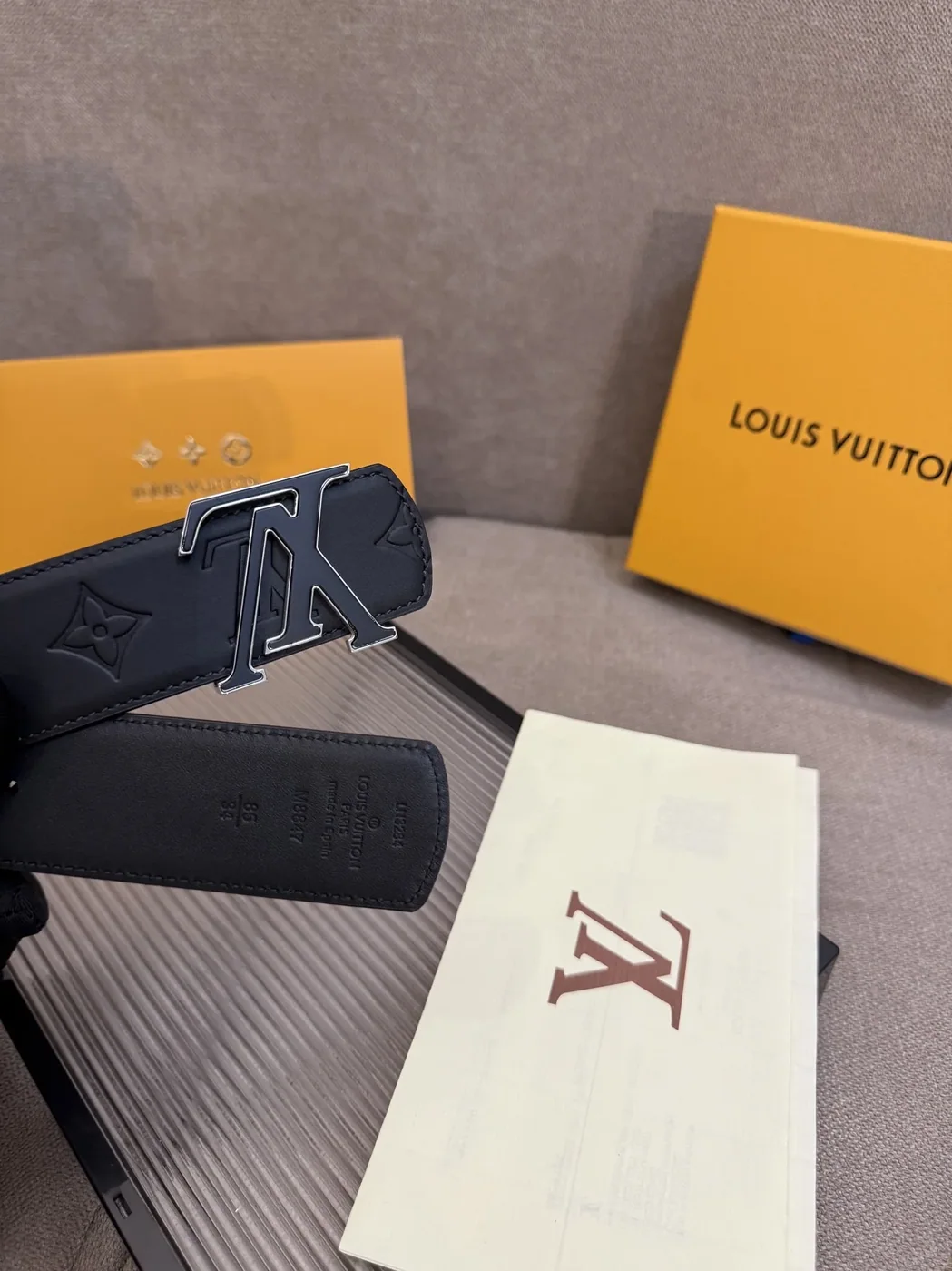 Louis Vuitton LV Initiales Monogram Eclipse Belt Black With Black Buckle Louis Vuitton LV Initiales Monogram Eclipse Belt Black With Black Buckle