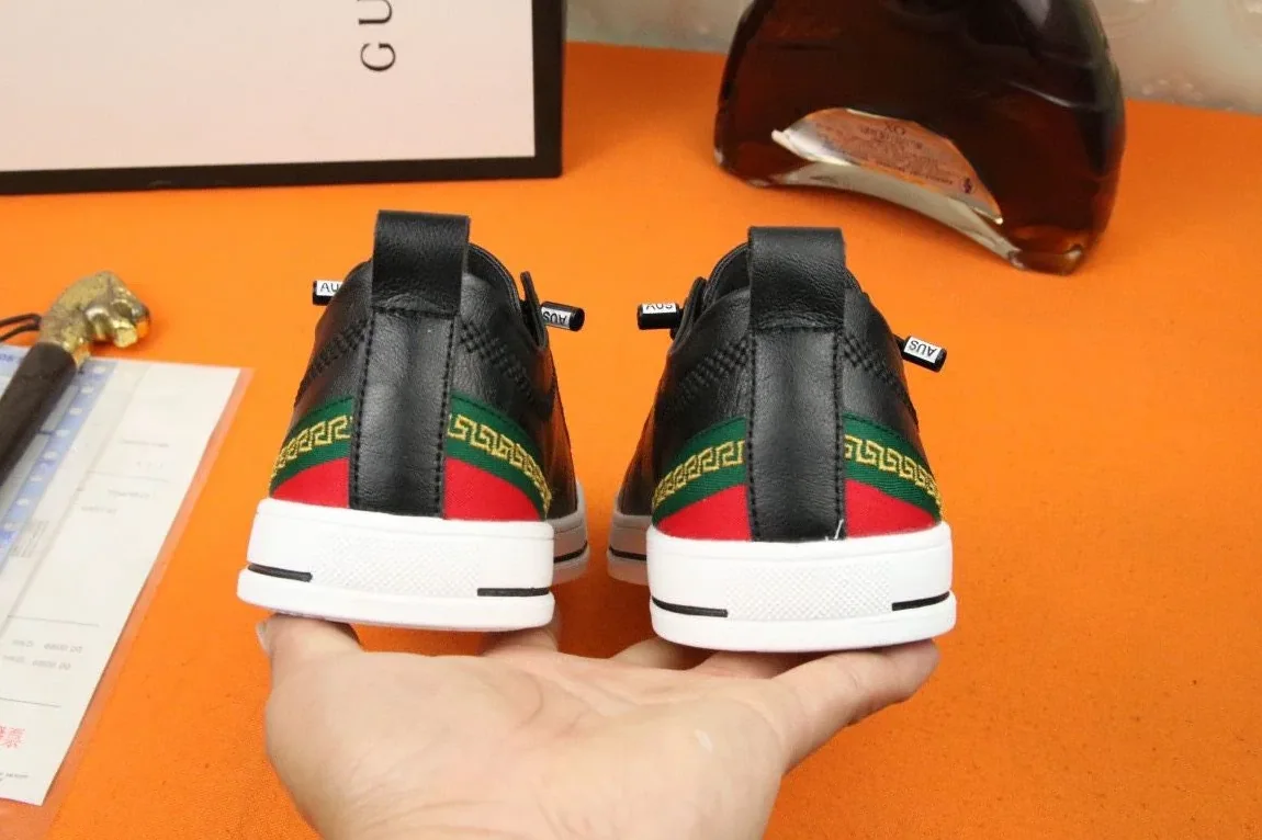 Gucci Sneaker Loafer With Embroidered Crocodile Black for Men
