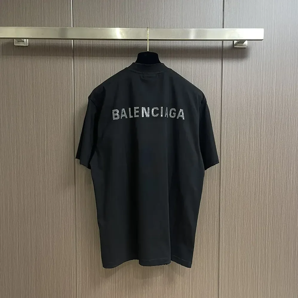 Balenciaga Back T-Shirt Medium Fit in Black Vintage Jersey for Women