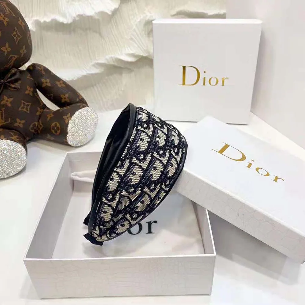 Dior D for Women in Oblique Headband Navy Cotton