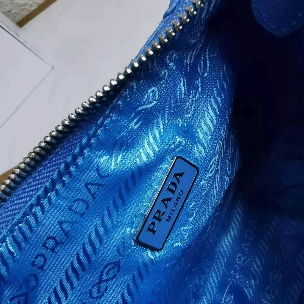 Prada Nylon and Saffiano Leather Mmini Bag for Women in Blue Prada Nylon and Saffiano Leather Mmini Bag for Women in Blue