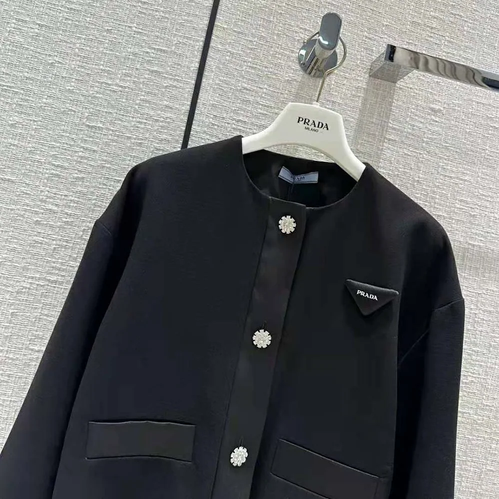 Prada Kid Mohair Jacket for Women in Black