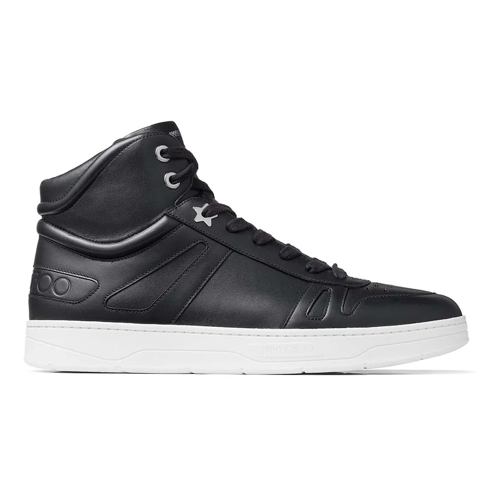Jimmy Choo Hawaii Hi Top/M Black Calf Leather High Top Trainers for Men