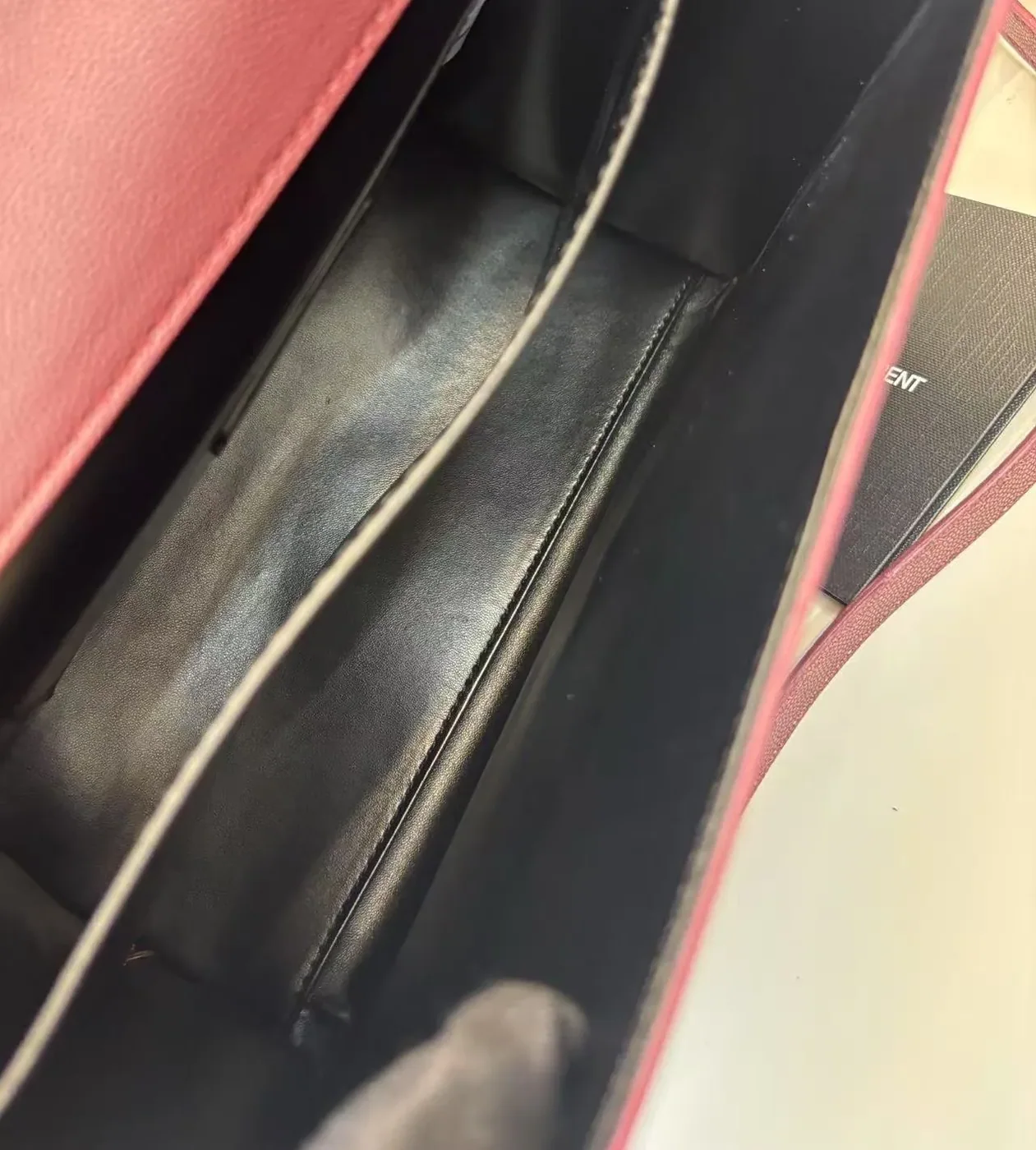 Saint Laurent Cassandra Medium Top Handle Bag Deep Burgundy in YSL Saint Laurent Cassandra Medium Top Handle Bag Deep Burgundy in YSL