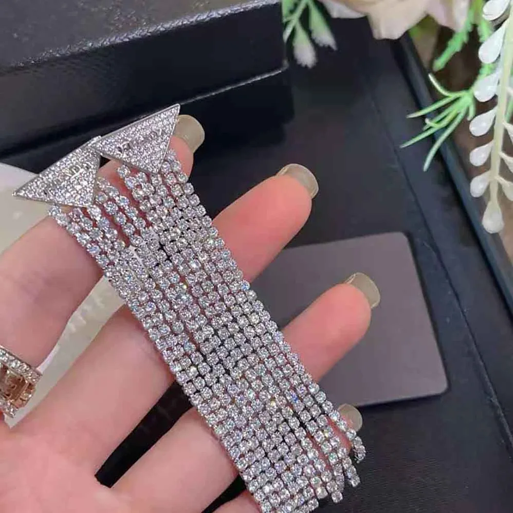 Prada Crystal Logo Jewels Zirconia Earrings for Women Prada Crystal Logo Jewels Zirconia Earrings for Women
