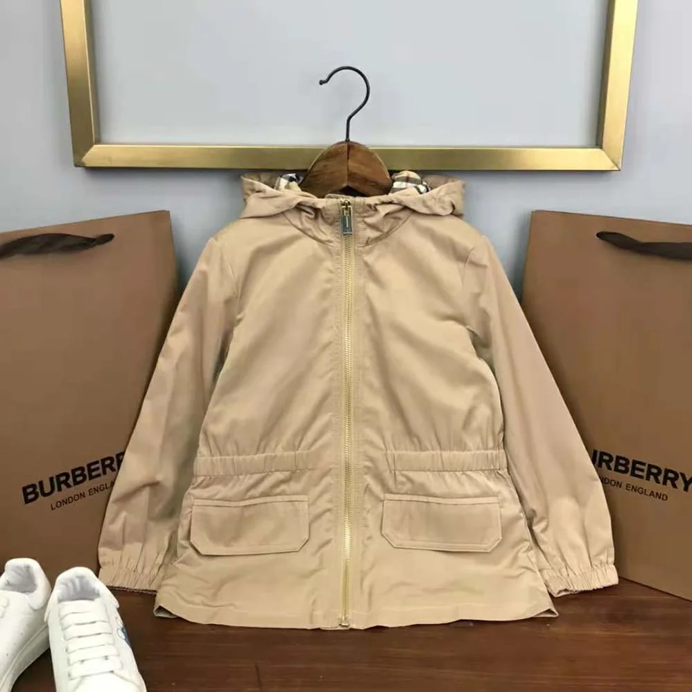Burberry Kids' Vintage Check in lined Cotton Hooded Jacket
