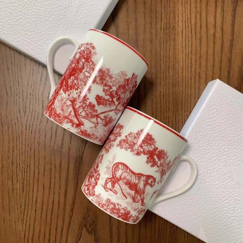 Dior Umisex Mug Red Toile De Jouy