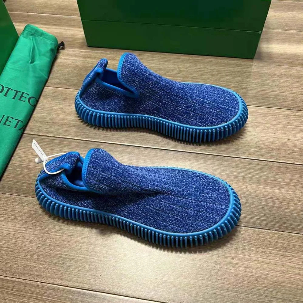 Bottega Veneta Ripple Chenille Corduroy Slip-on Sneakers for Unisex in Blue Bottega Veneta Ripple Chenille Corduroy Slip-on Sneakers for Unisex in Blue