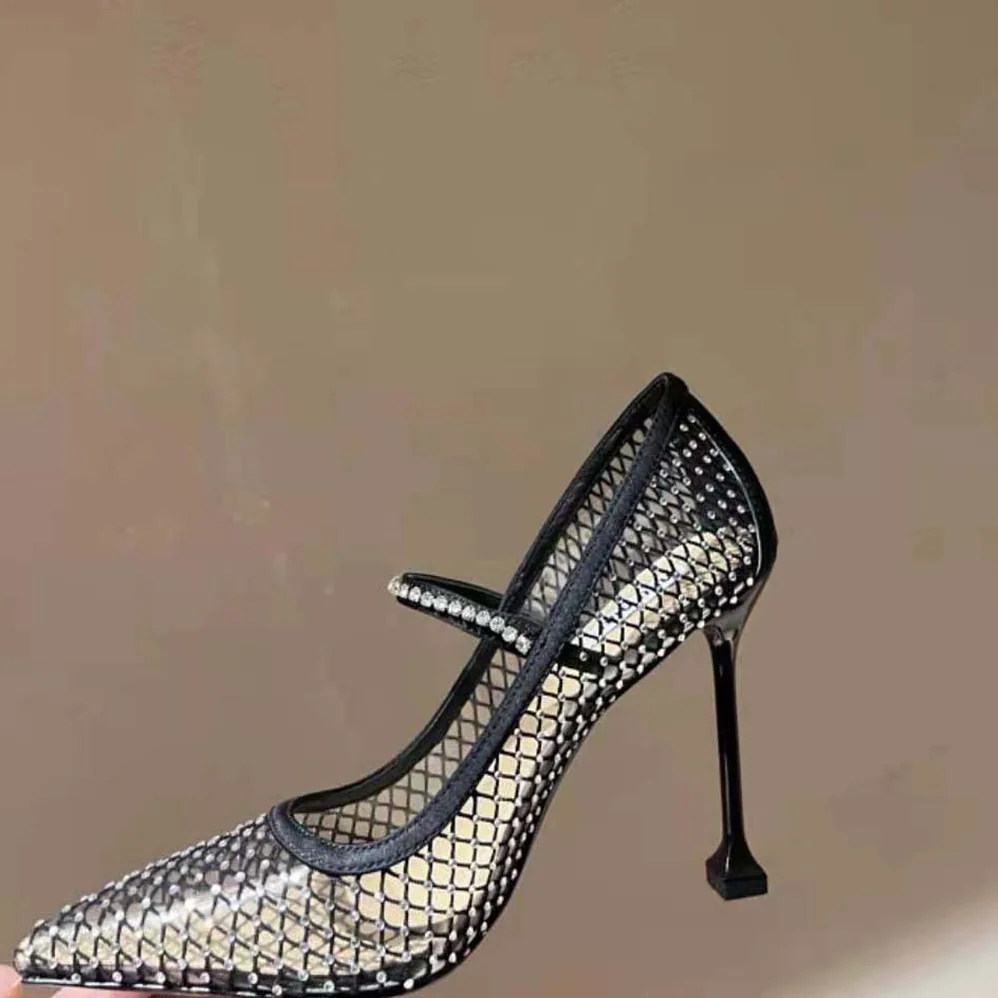 Miu Miu Vinyl and Mesh Pumps 105 mm mm Heel Height for Women in Black Miu Miu Vinyl and Mesh Pumps 105 mm mm Heel Height for Women in Black