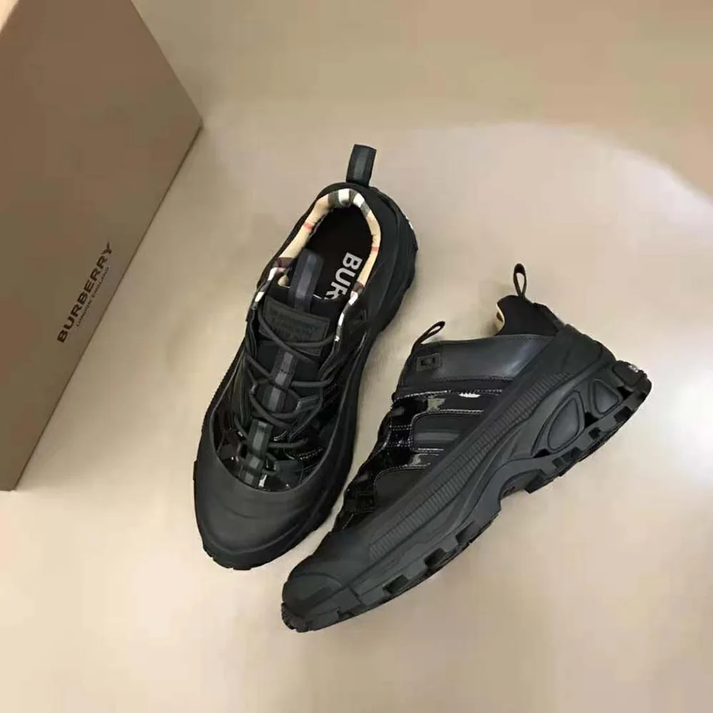 Burberry Nylon and Patent Leather Arthur Sneakers for Women