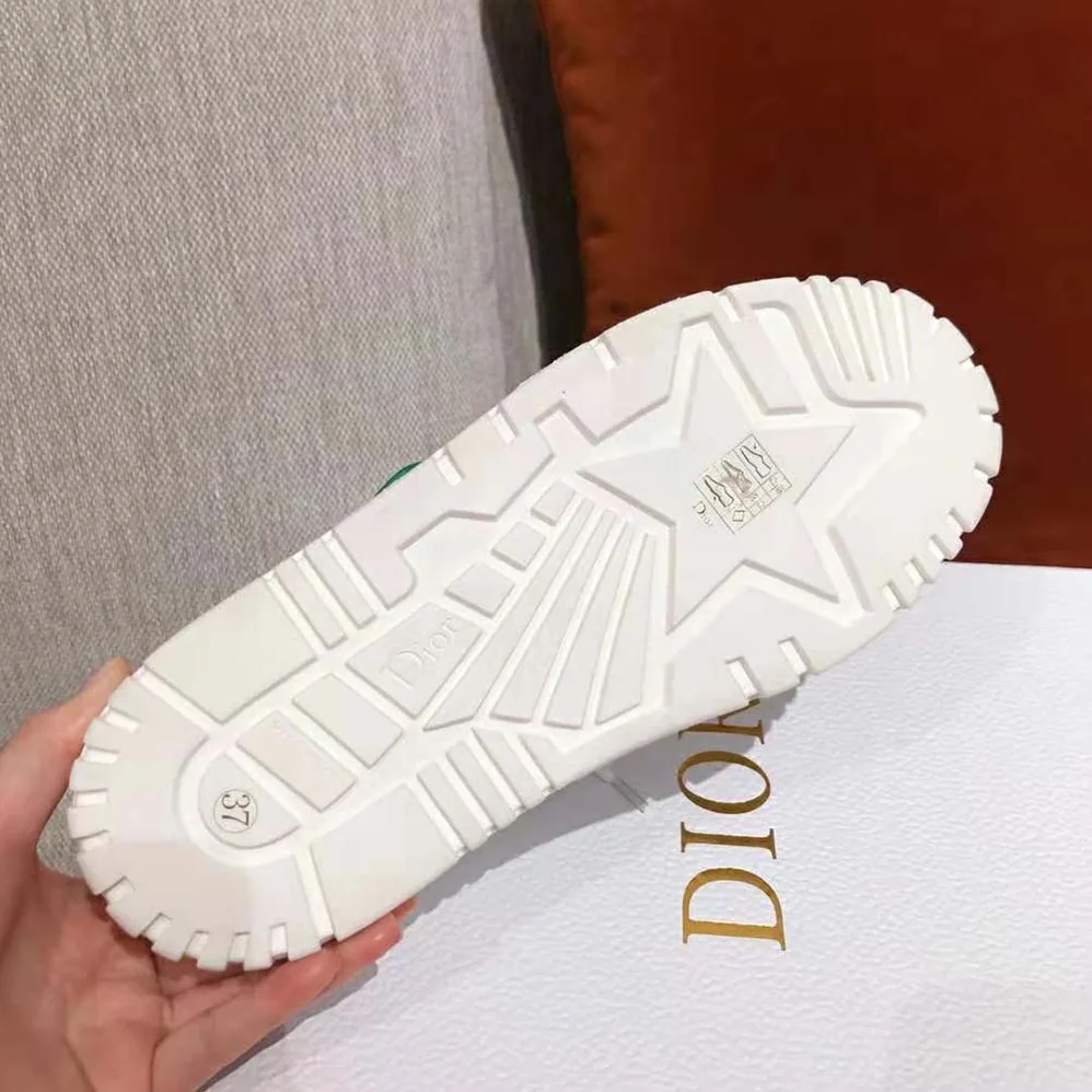 Dior Dior-id Sneaker White and Green Calfskin and Rubber for Women