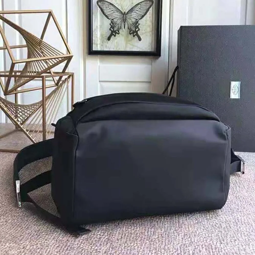 Prada Iconic Nylon Backpack with Timeless for Men in Black Prada Iconic Nylon Backpack with Timeless for Men in Black