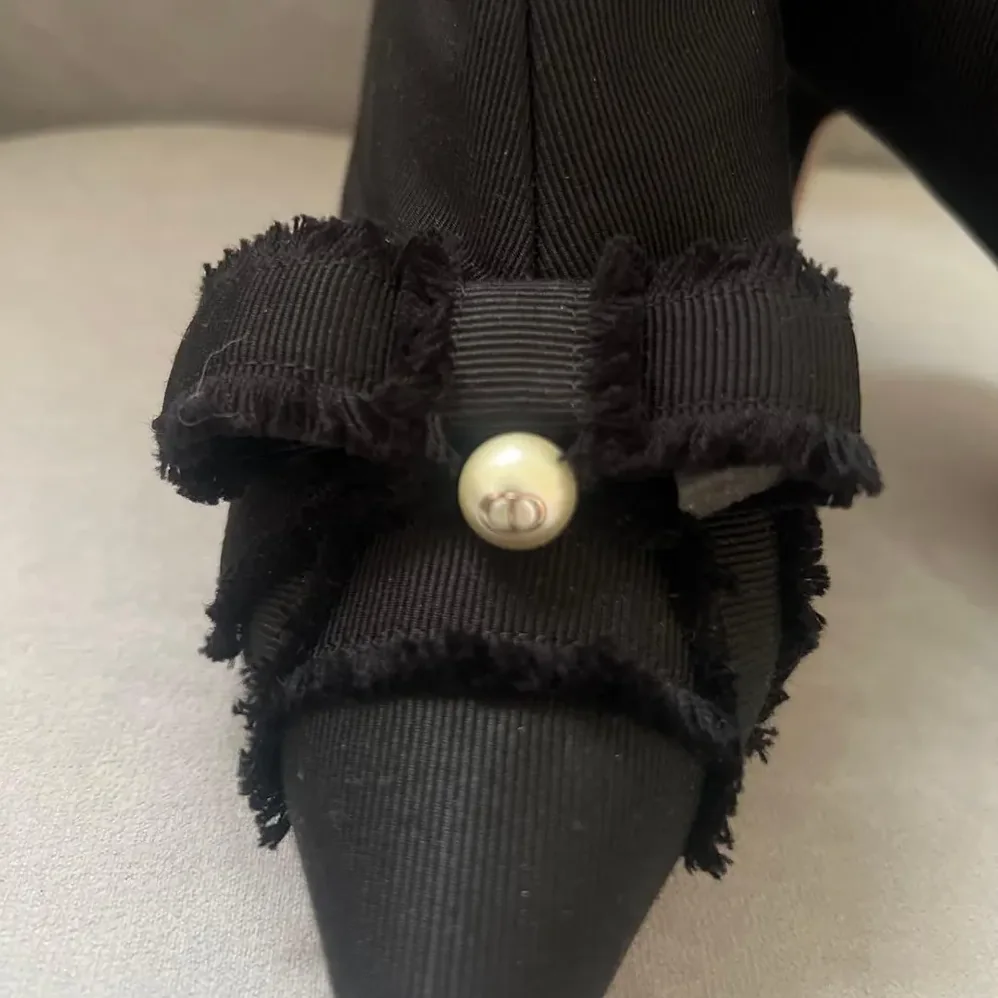 Dior Adiorable Pump Black Fringed Grosgrain Ankle Boots for Women Dior Adiorable Pump Black Fringed Grosgrain Ankle Boots for Women