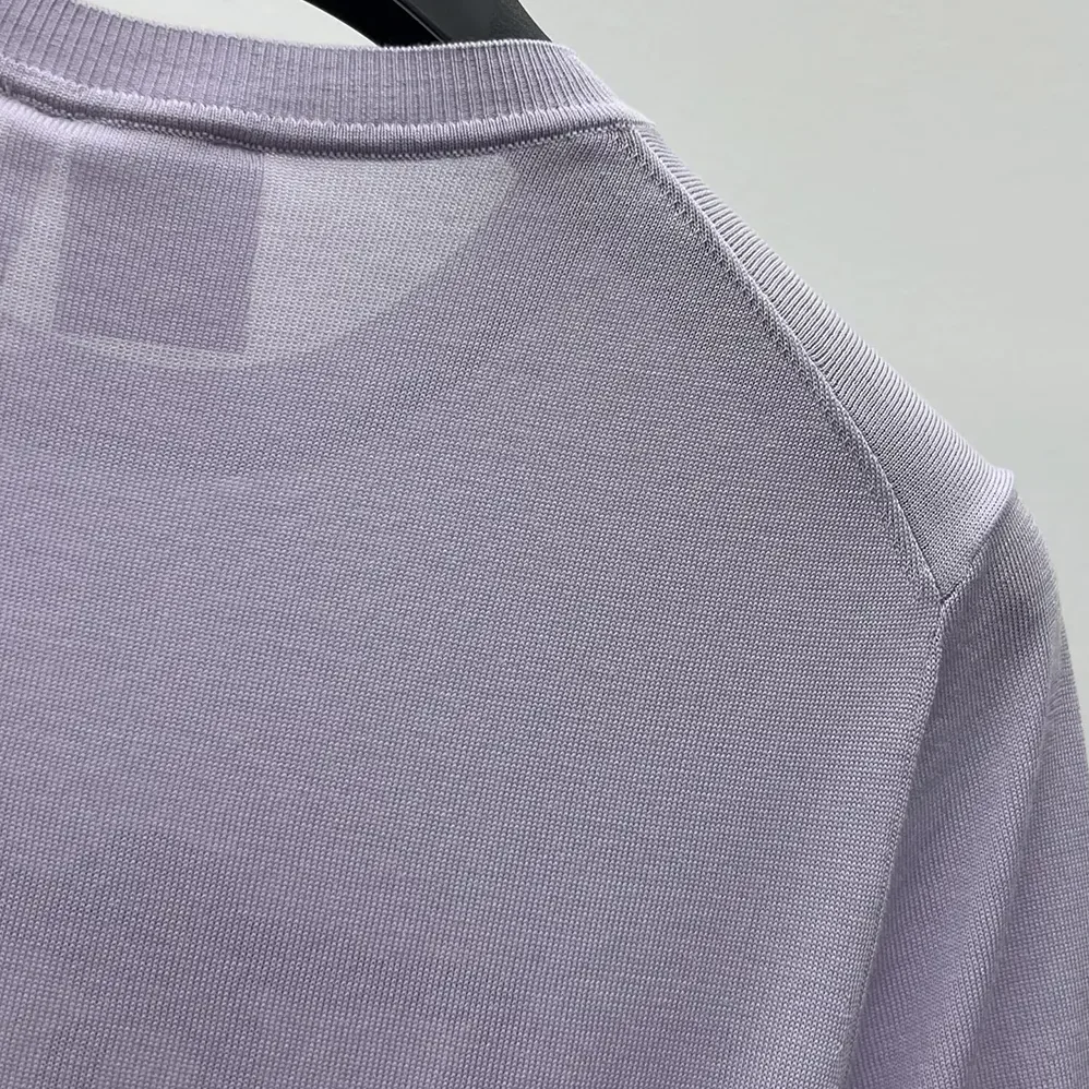 Dior Book Cover Short-Sleeved Sweater Lilas Silk Knit for Women
