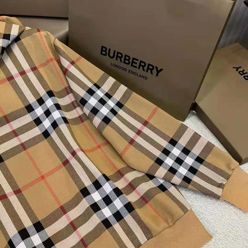 Burberry Check Cotton Jacquard Hoodie for Men in Brown
