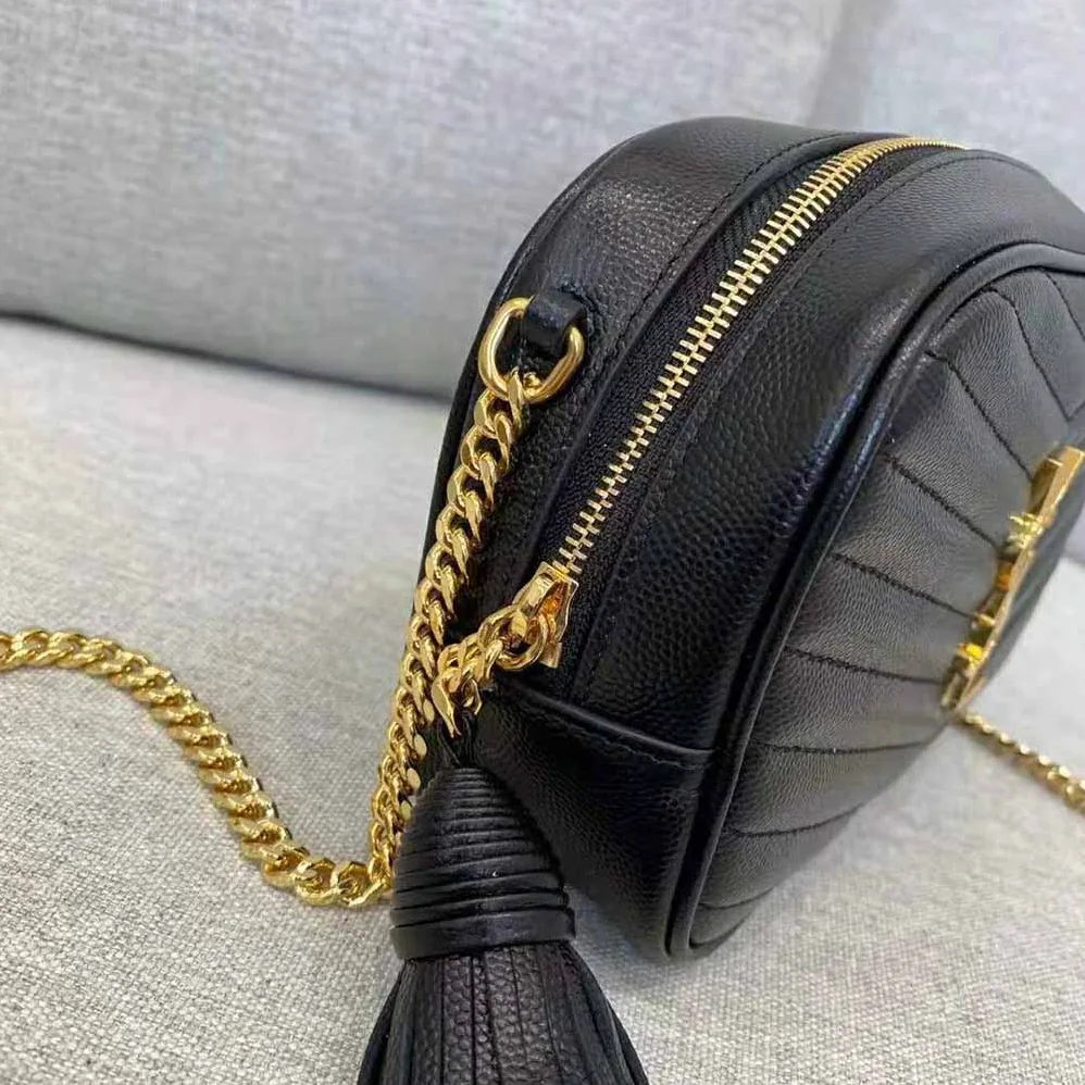 Saint Laurent YSL Lou Mini Bag in Quilted Grain DE Poudre Embossed Leather for Women in Black Saint Laurent YSL Lou Mini Bag in Quilted Grain DE Poudre Embossed Leather for Women in Black