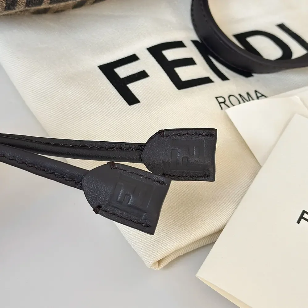 Fendi Brown FF Jacquard Fabric Backpack for Women Fendi Brown FF Jacquard Fabric Backpack for Women