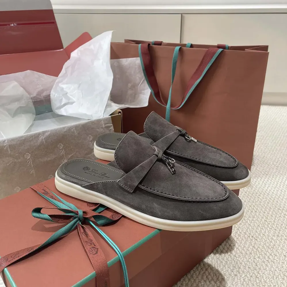 Loro Piana Babouche Charms Walk Loafers for Unisex in Gray