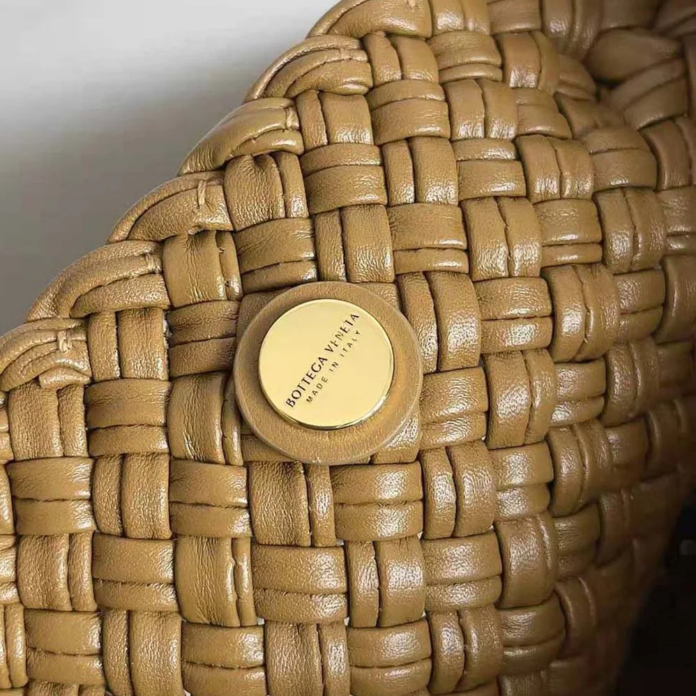 Bottega Veneta Tosca Shoulder Bag with Metallic Sphere Closure Woven for Women in Brown