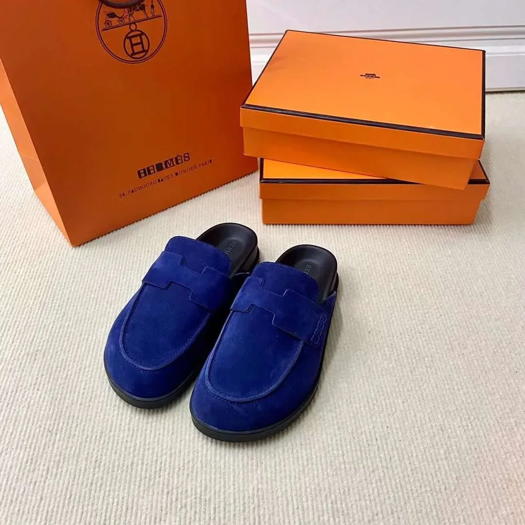 Hermes Go Mule Navy Blue