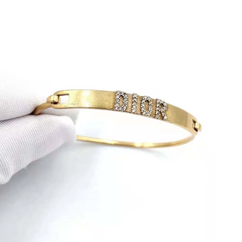 Dior Dio(r)evolution Bracelet Set Antique Gold-Finish Metal and White Crystals for Women