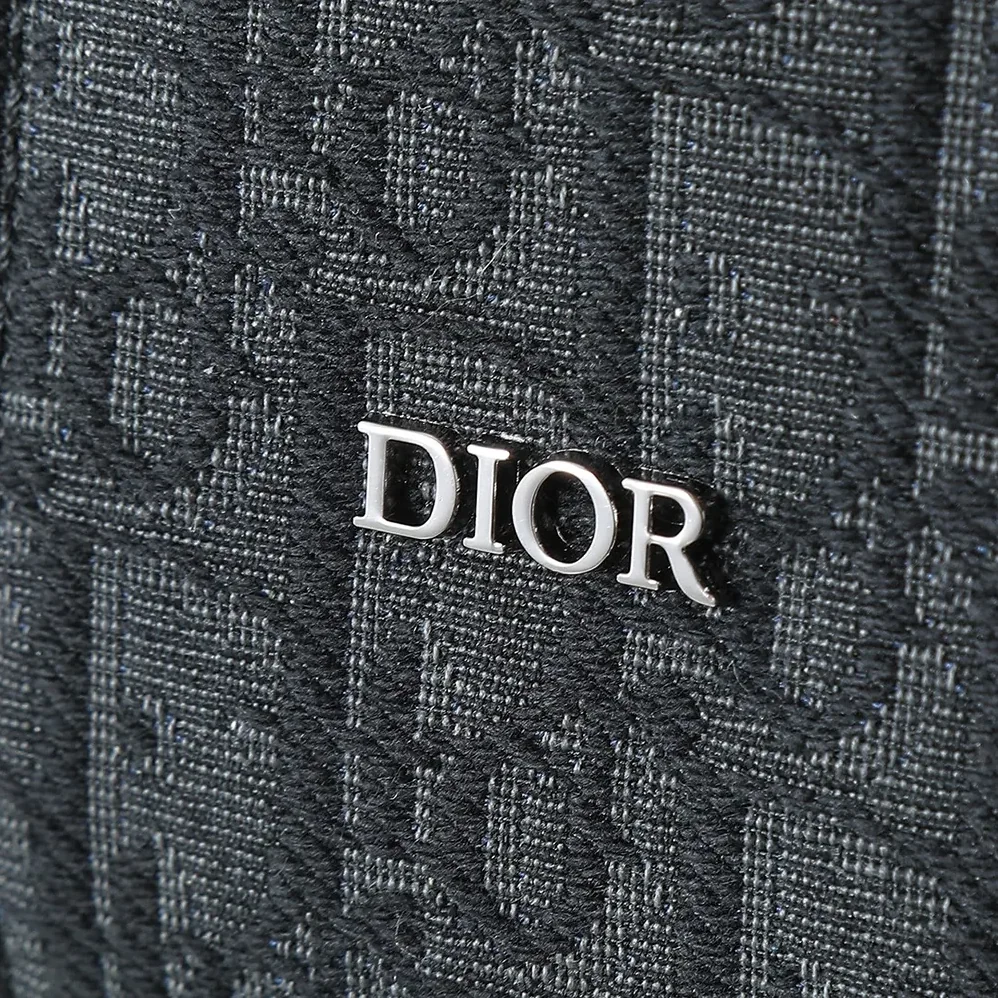 Dior Rider Soft Zipped Backpack Black Dior Oblique Jacquard and Black Grained Calfskin for Men