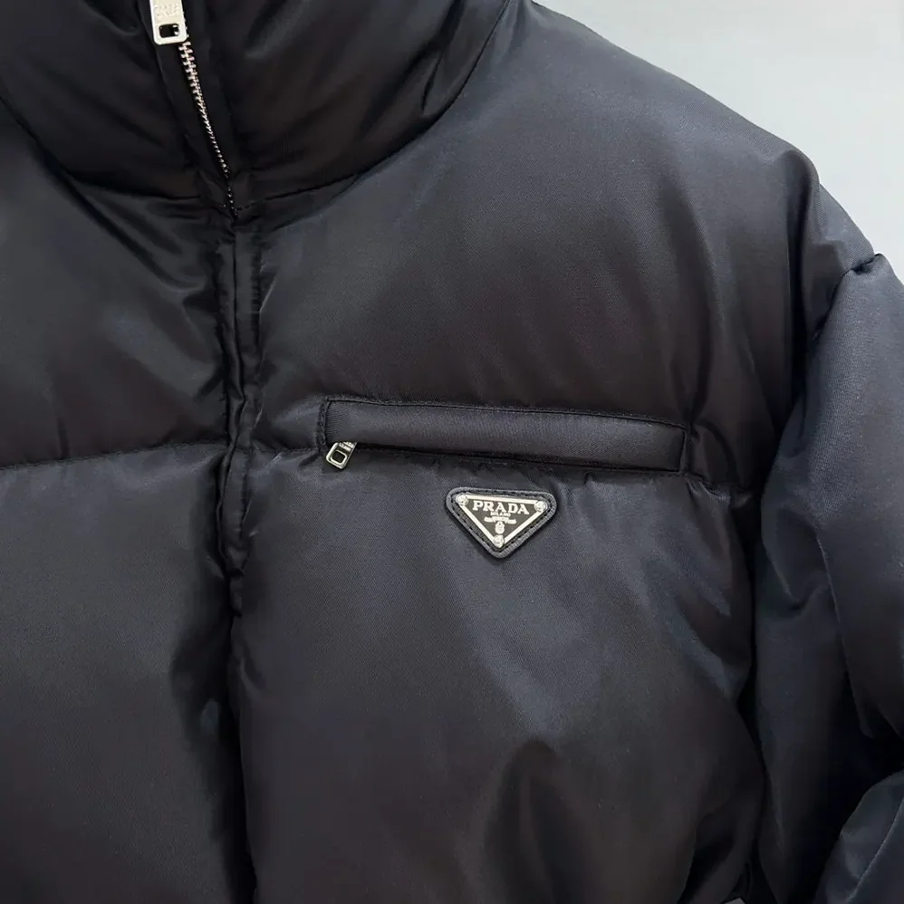 Prada Re-Nylon Down Jacket for Women in Black Prada Re-Nylon Down Jacket for Women in Black