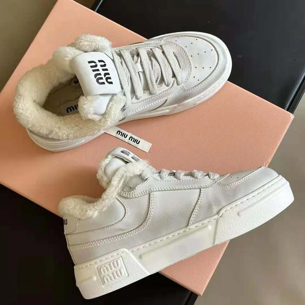 Miu Miu Bleached Leather Sneakers in EVA Sole with Logo for Women Miu Miu Bleached Leather Sneakers in EVA Sole with Logo for Women