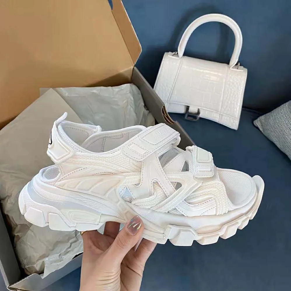 Balenciaga Track Sandal in White Neoprene and Rubber for Women Balenciaga Track Sandal in White Neoprene and Rubber for Women