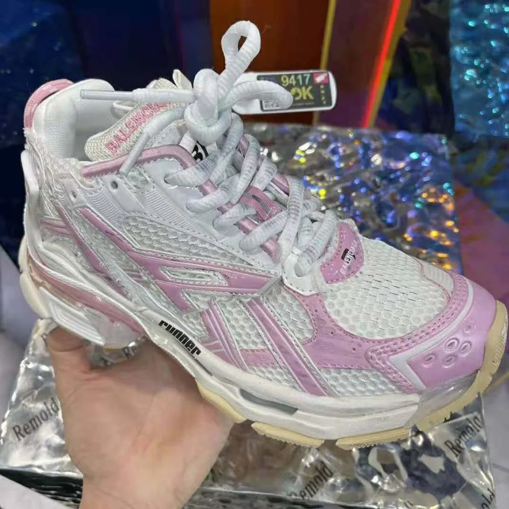 Balenciaga Runner Sneaker in White Mesh and Nylon for Women