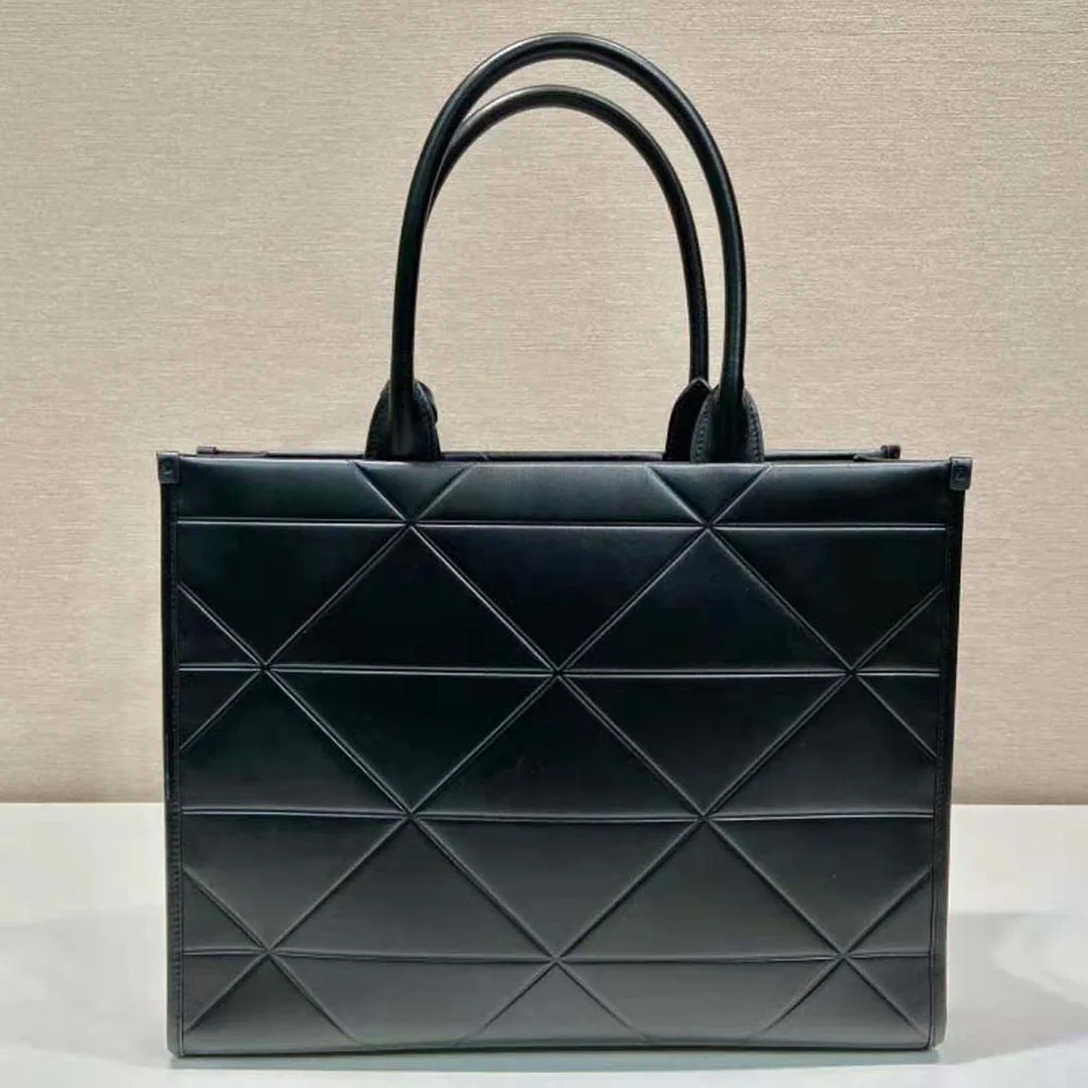 Prada Large Leather Prada Symbole Bag with Topstitching for Women