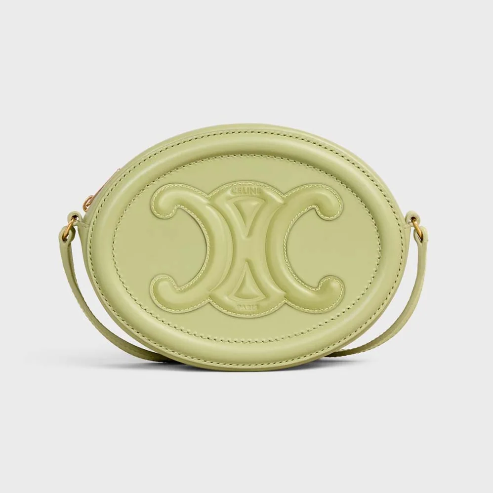 Celine Crossbody Oval Purse Cuir Triomphe in Smooth Calfskin for Women in Lime