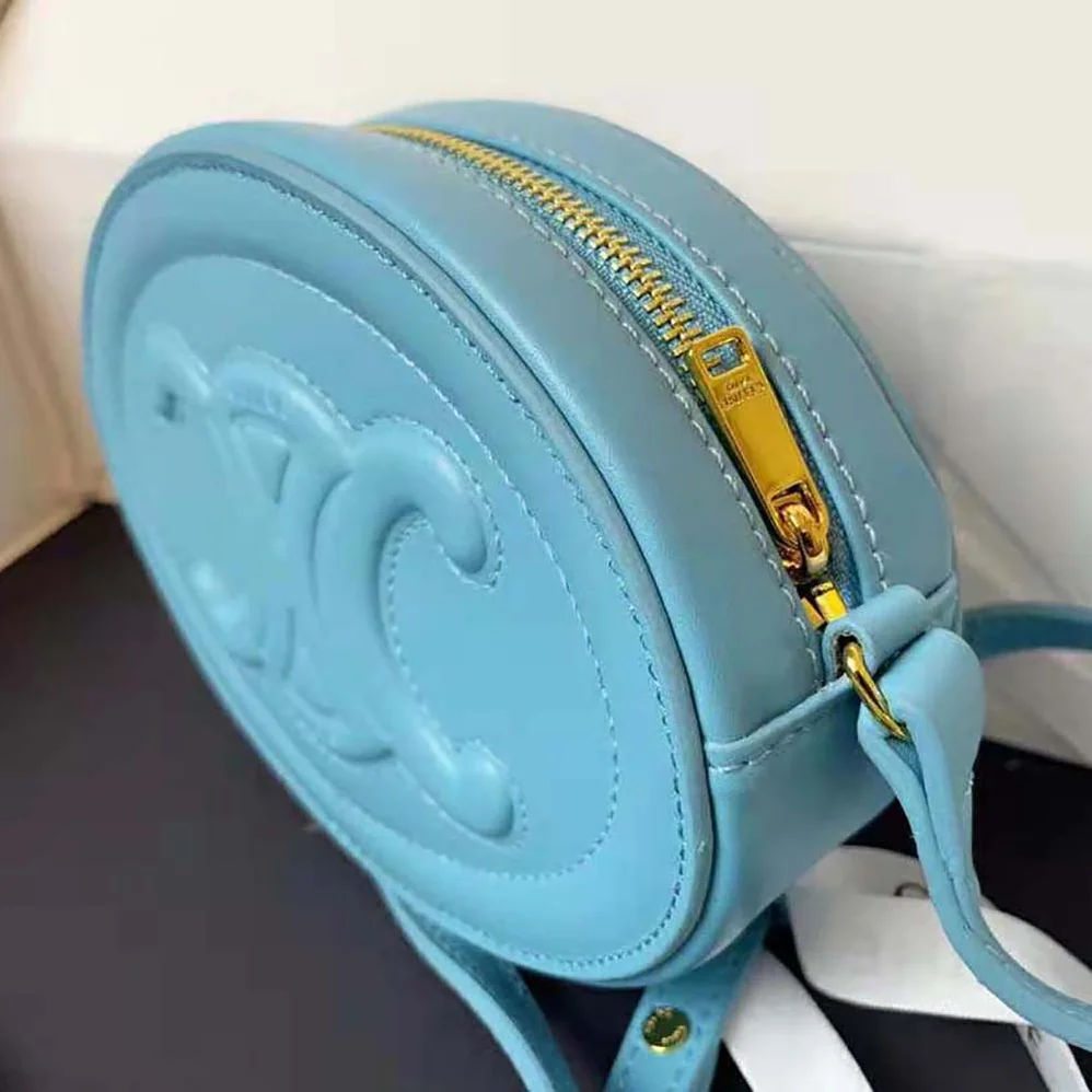 Celine Crossbody Oval Purse Cuir Triomphe in Smooth Calfskin for Women in Blue