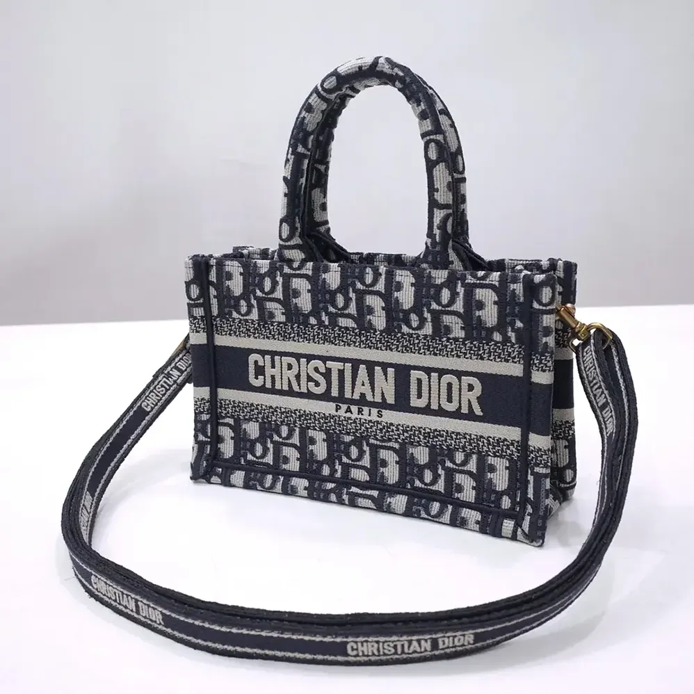 Dior Mini Dior Book Tote Blue Dior Oblique Embroidery for Women Dior Mini Dior Book Tote Blue Dior Oblique Embroidery for Women
