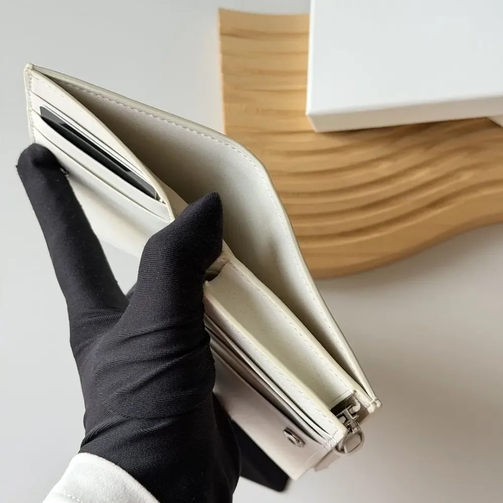 Loewe Compact Wallet in Nappa Calfskin for Unisex in White