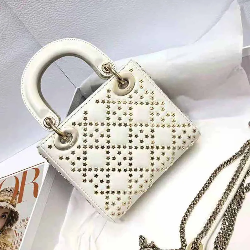 Dior Mini Lady Dior Bag Latte Lucky Star Cannage Lambskin for Women Dior Mini Lady Dior Bag Latte Lucky Star Cannage Lambskin for Women