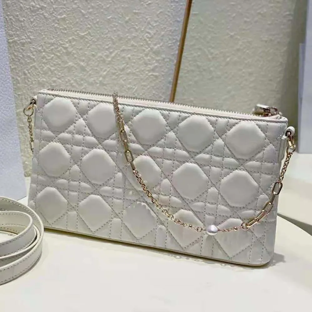Dior Miss Dior Dior Midi Mini Bag White Cannage Lambskin for Women