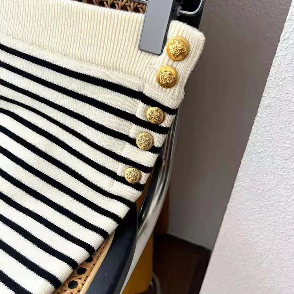 Celine Bandeau Dress in Striped Wool for Women in White Celine Bandeau Dress in Striped Wool for Women in White