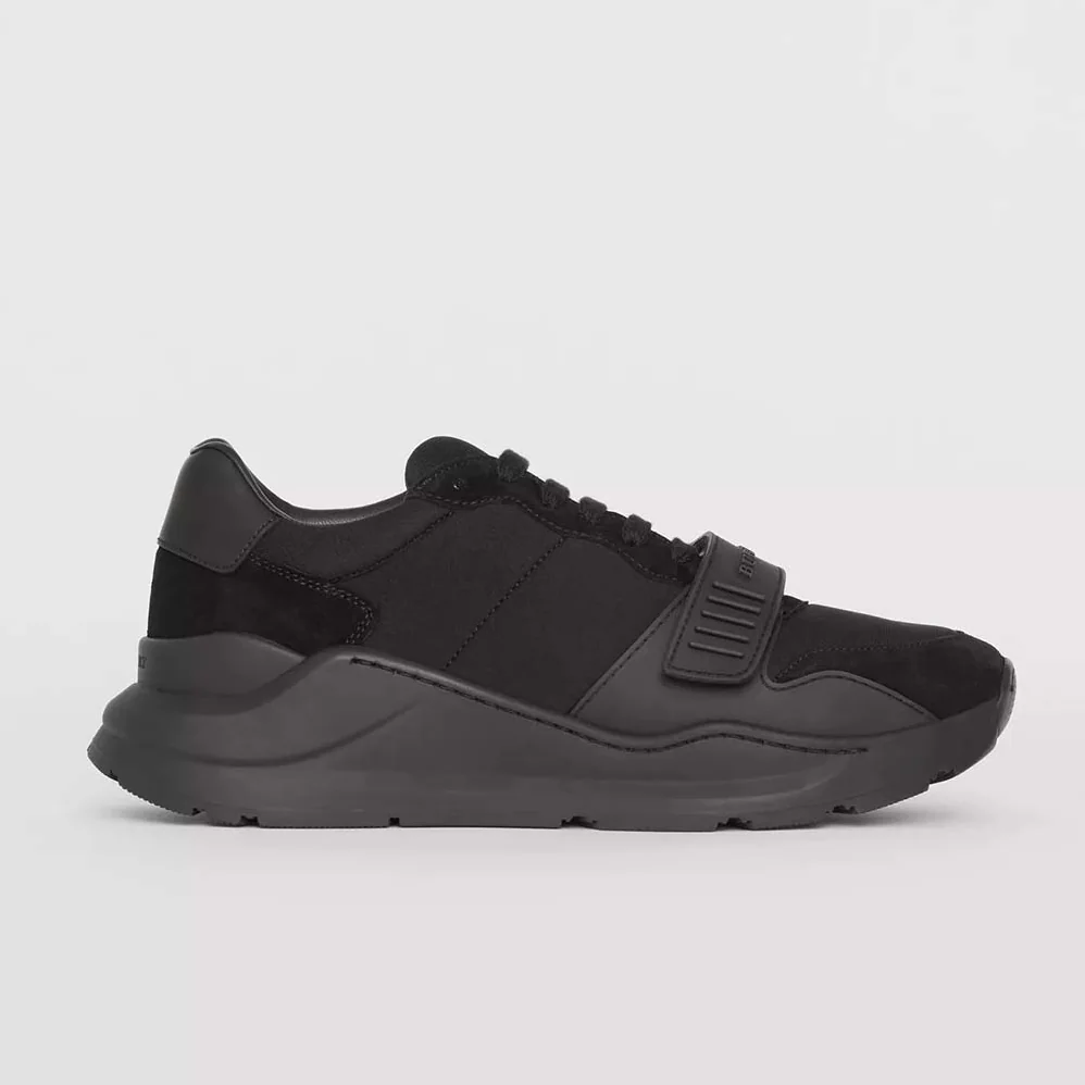 Burberry Suede Neoprene and Leather Sneakers for Men in Black